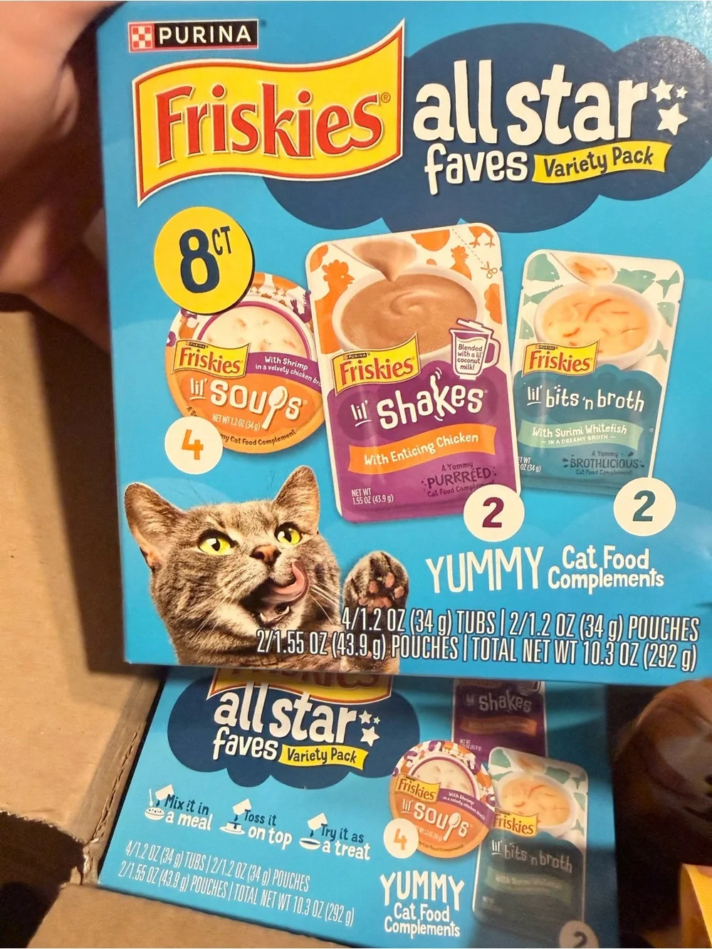 Variety box of cat treats/Soup pouches/ Electric Brush and Cat Spray for Urine